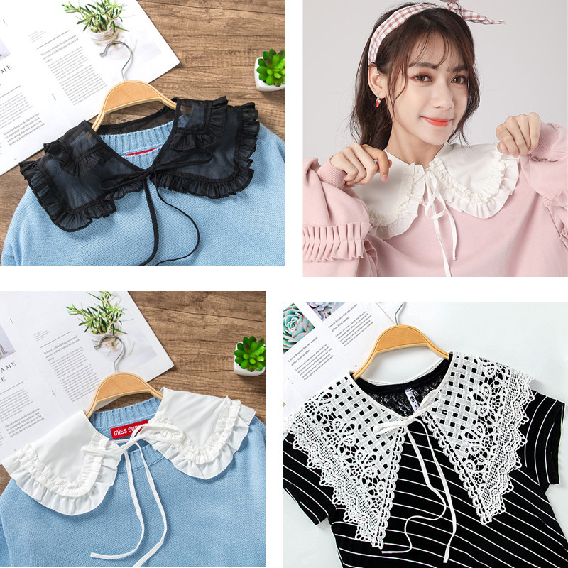 汉服云肩蕾丝花边假领子抖音同款