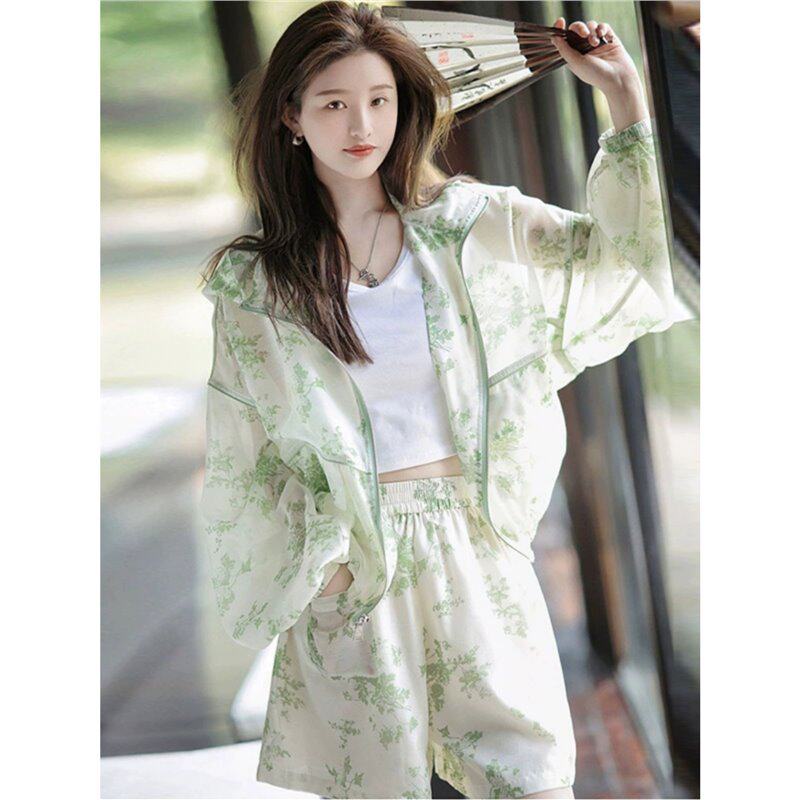 三亚旅游穿搭休闲宽松运动两件套女夏云南防晒衣服海边度假套装