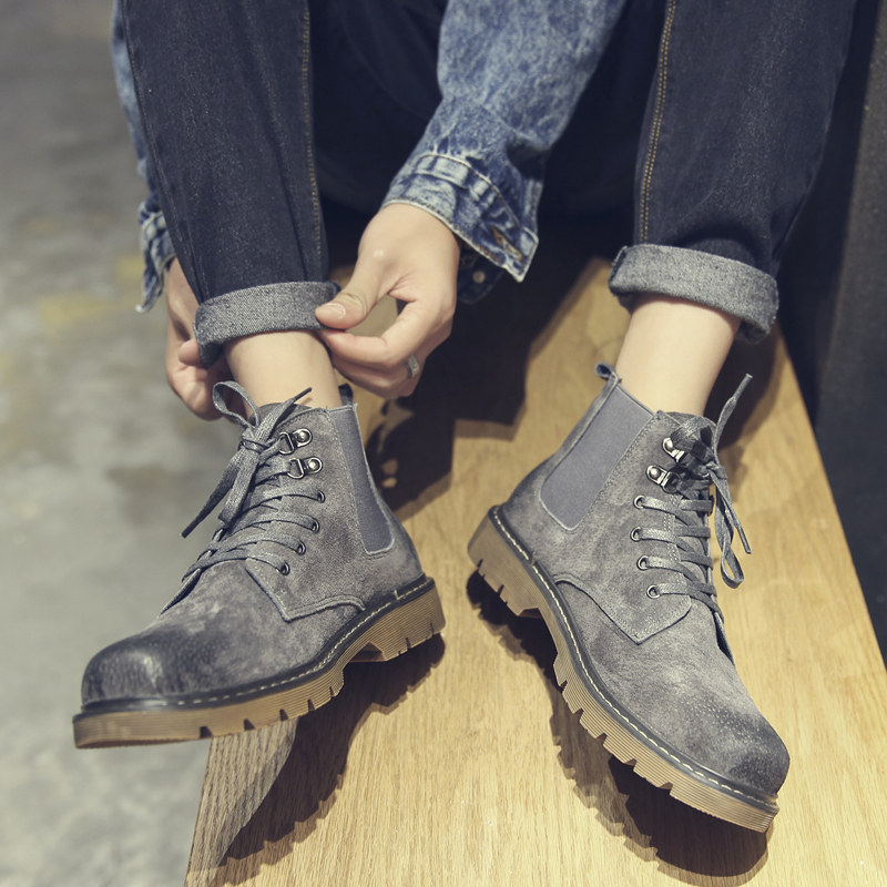 黑色马丁靴男高帮真皮英伦大黄短靴韩版潮流百搭沙漠复古工装靴子|ruв категории Мужская обувь, сапоги - от Buy2taobao.com для оказания профессиональной услуги покупки агента Taobao