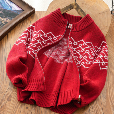 男女童针织开衫秋冬装2024