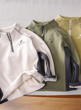 【羊毛蚕丝】男女童纳米绒卫衣秋冬儿童保暖打底衫中大童2025新款