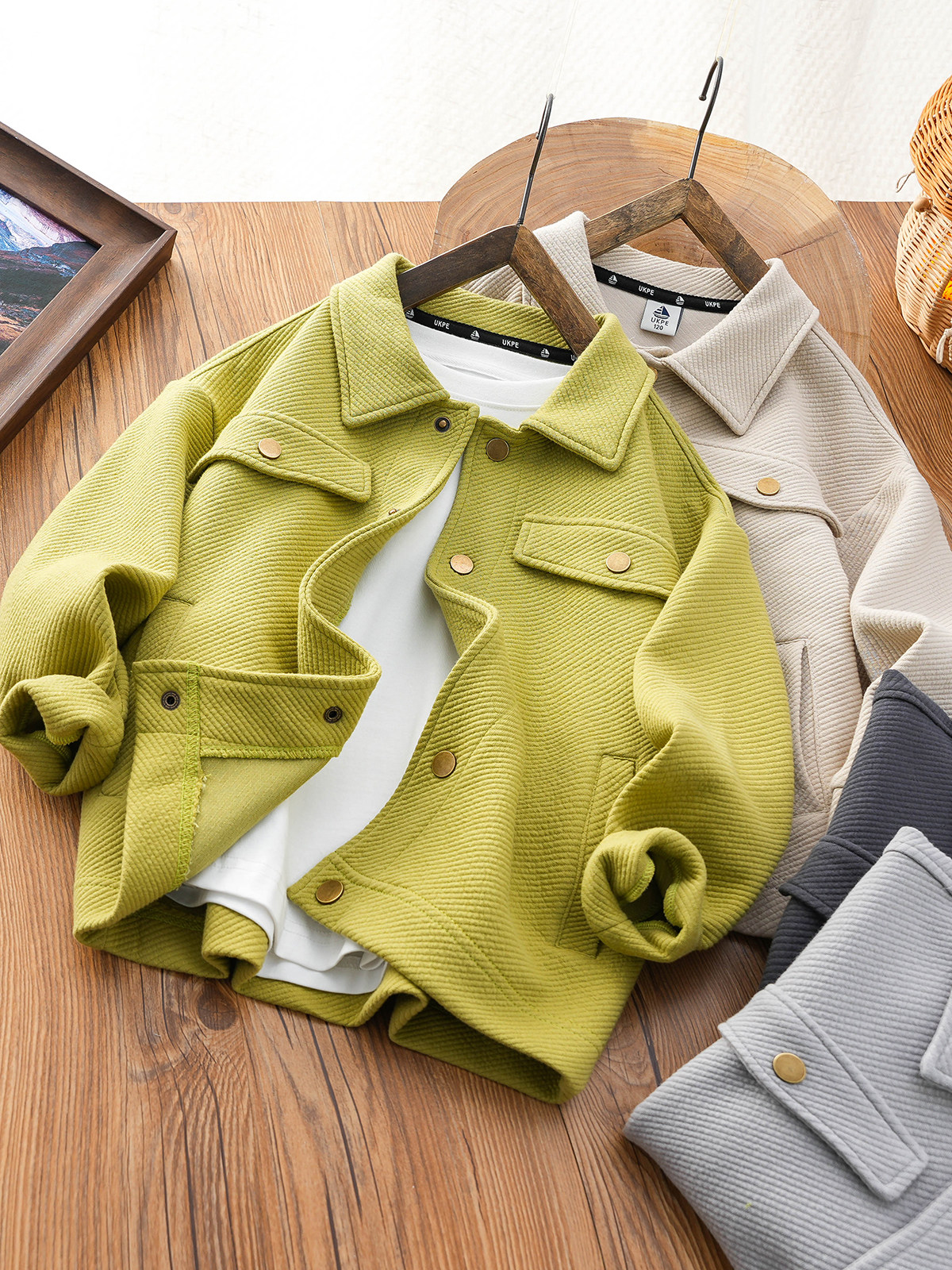 소년 봄 재킷 2024 새로운 어린이 옷깃 가디건 봄과 가을 소년 재킷 캐주얼 유행상의