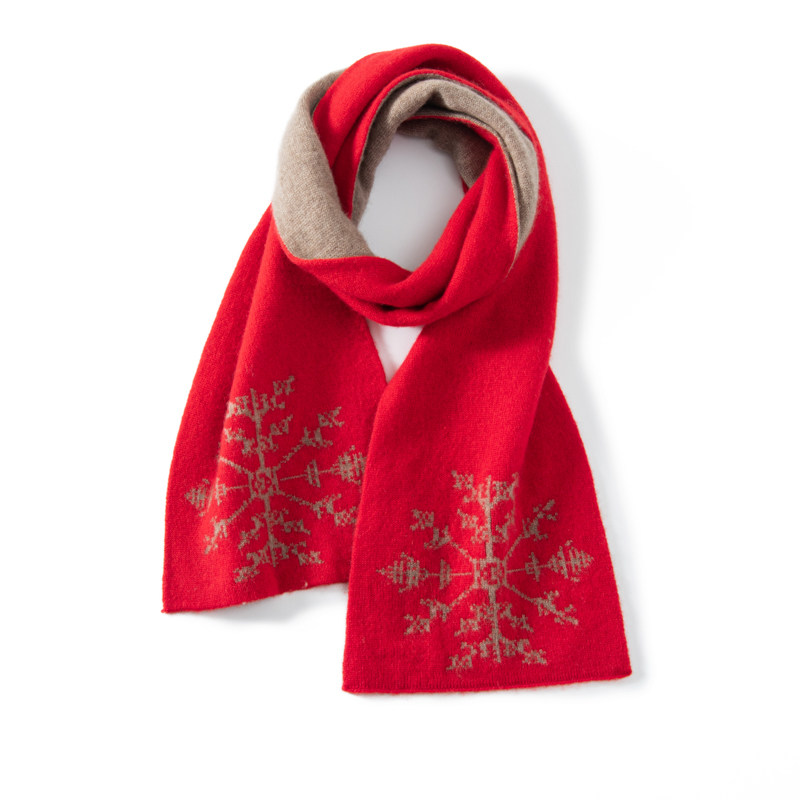 软糯亲肤！100%纯山羊绒围巾女士冬季韩版针织加厚保暖高档围脖