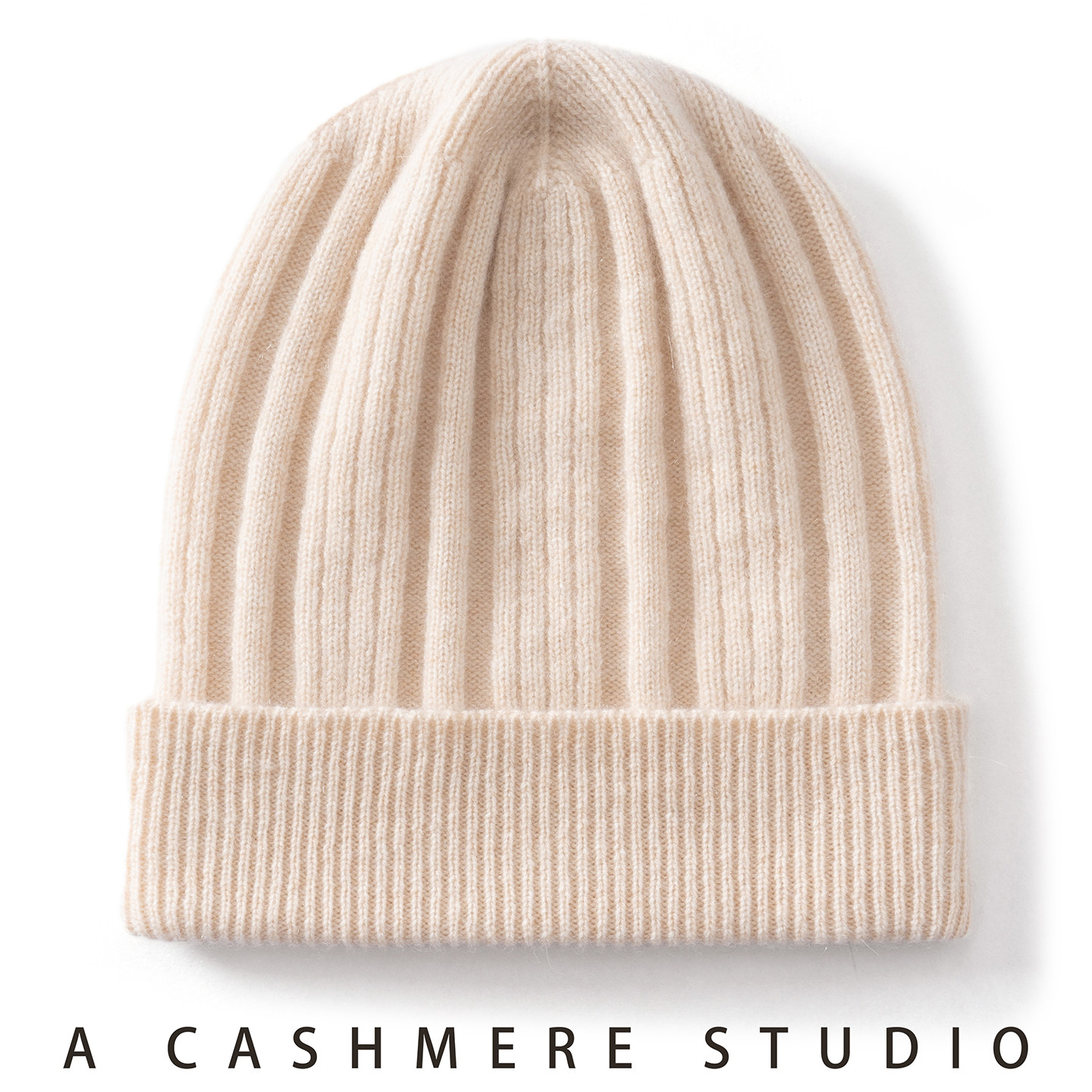 秋冬100%纯山羊绒帽子女坑条针织保暖毛线包头护耳帽小头围冷帽