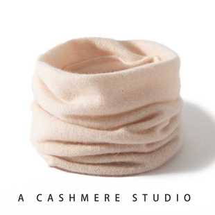 秋冬100%山羊绒儿童围脖女护颈防寒保暖韩版小围巾套头脖套男