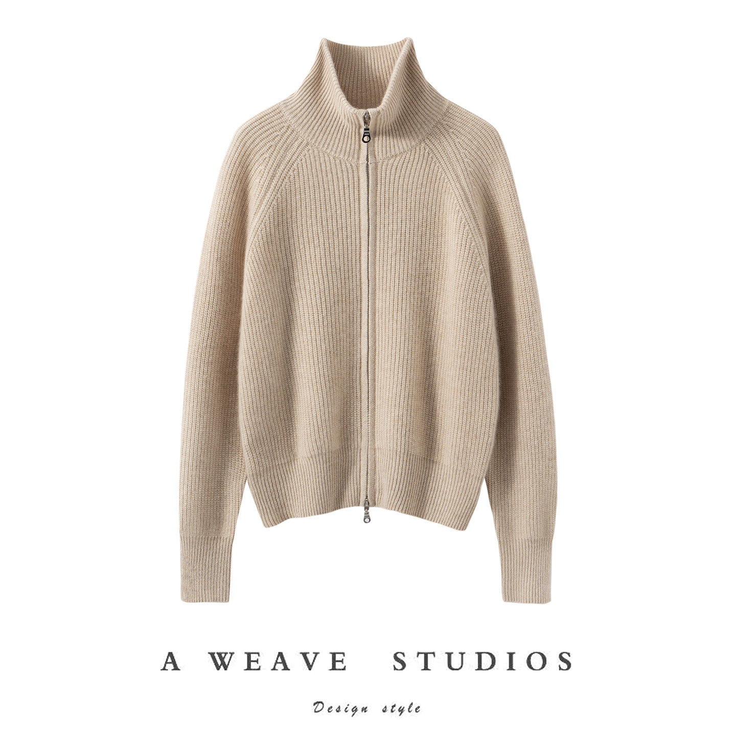 秋冬新款100%山羊绒开衫女高领拉链针织外套宽松加厚保暖通勤毛衣,女装/女士精品,羊绒衫,淘宝优惠券,粉丝福利购,淘宝优惠卷