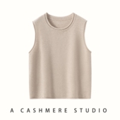 秋冬新款 毛衣 针织背心女百搭显瘦打底衫 100%纯山羊绒衫 女圆领无袖