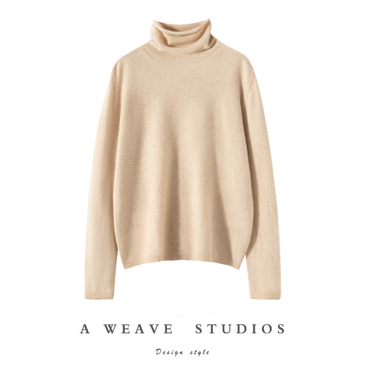 秋冬100%山羊绒堆堆领保暖衫