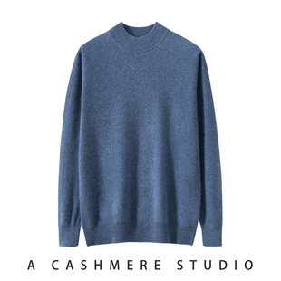 秋冬男士半高领羊绒绒衫男款商务休闲纯山羊绒针织毛衣羊绒打底衫