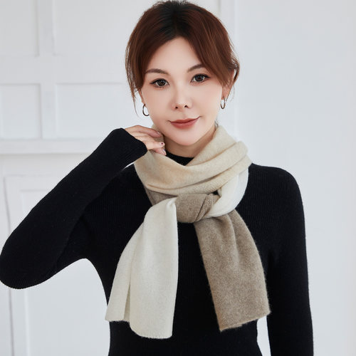 秋冬新款100%纯山羊绒围巾男女款