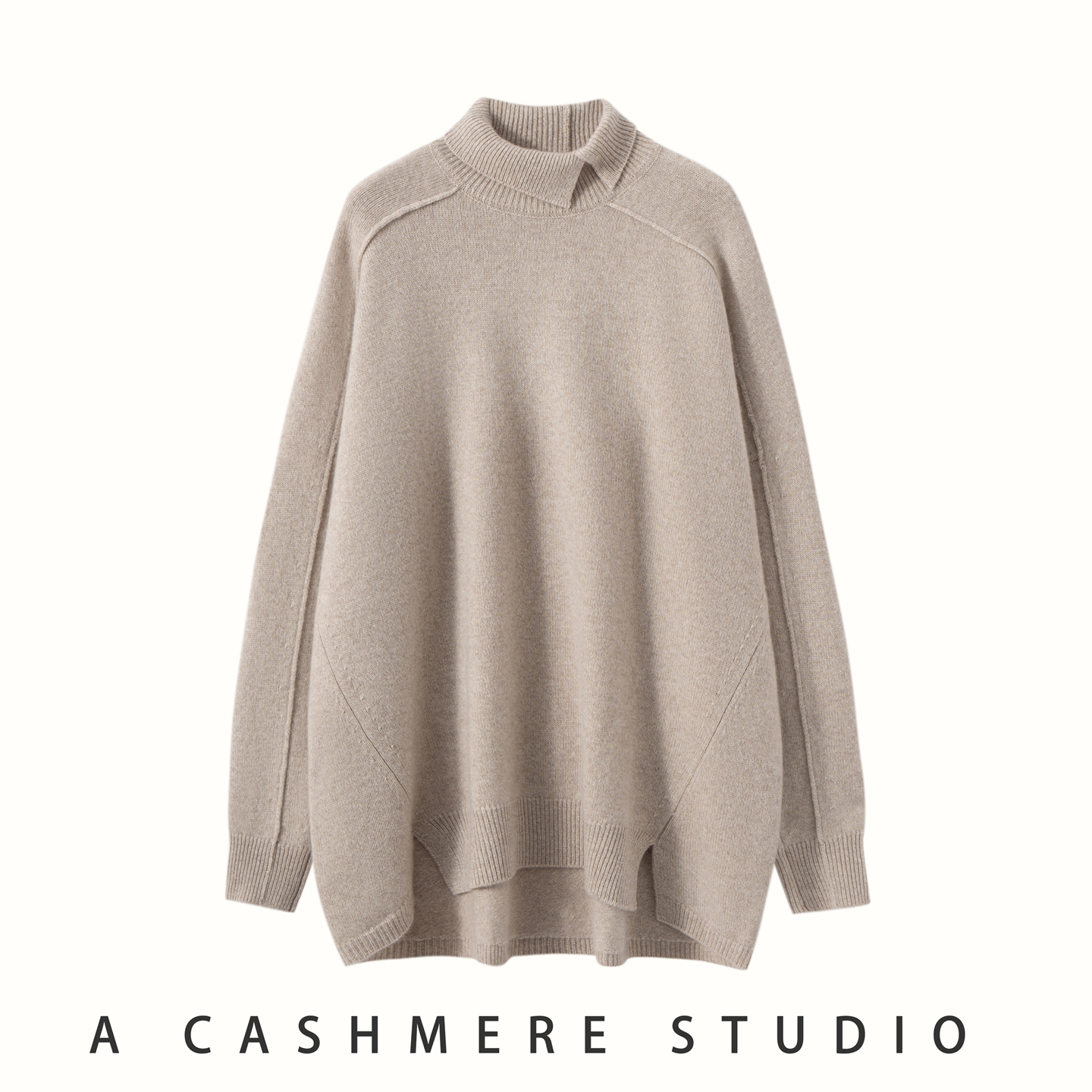 新款套头宽松半高领长袖纯色秋冬