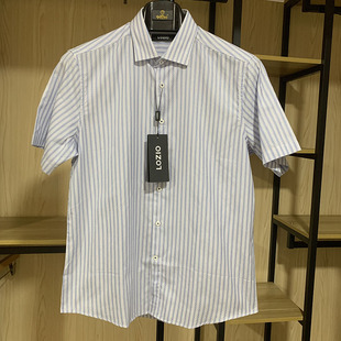 【1折促销】LOZIO罗茜奥男装夏季纯棉短袖衬衫22530751