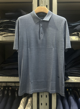 金利来男装针织衫夏款翻领修身桑蚕丝休闲上衣MWW22211725-65