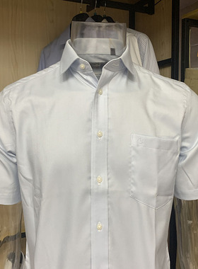 金利来商务男装免烫全棉面料短袖衬衫MSSD098-31203-15