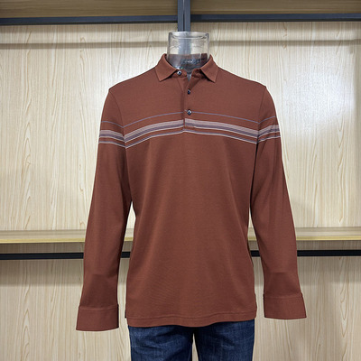 金利来男装T恤秋款纯棉长袖翻领