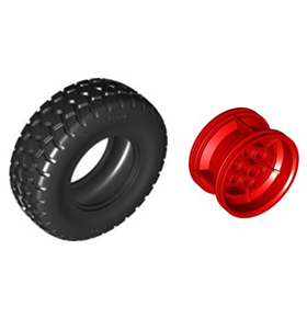 LEGO乐高 42160轮胎轮毂 6408187 6451561 2491 51488 81.5×29mm