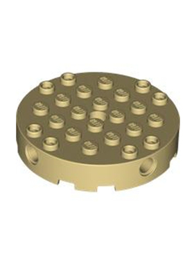 LEGO乐高 18897 米色 6525731 6x6 4边带栓孔 轴孔圆形带孔砖