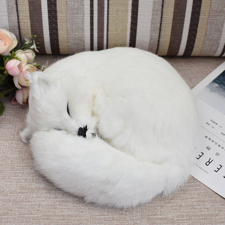 大尺寸仿真狐狸白狐狸睡狐狸治愈系萌物送女生送闺蜜创意家居饰品