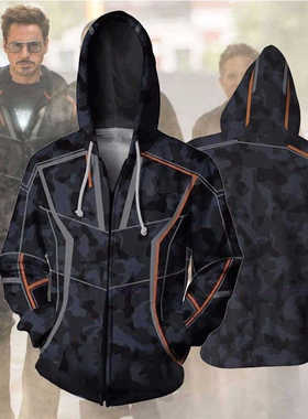 超级英雄漫威复仇者联盟4钢铁侠cos同款卫衣男连帽套头衫衣服外套