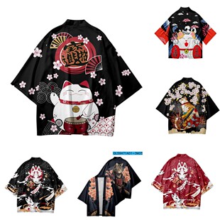 羽织披风情侣 招财猫cos狐狸夏季 2024新款 国潮国风原宿复古开衫