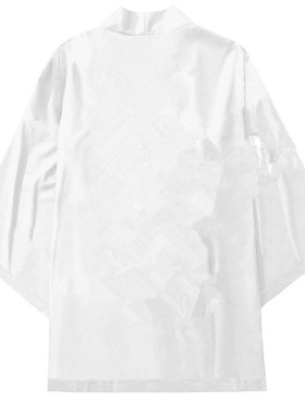 跨境爆款来图定制3D宽松休闲四面弹纯色居家羽织和服披风道袍男女