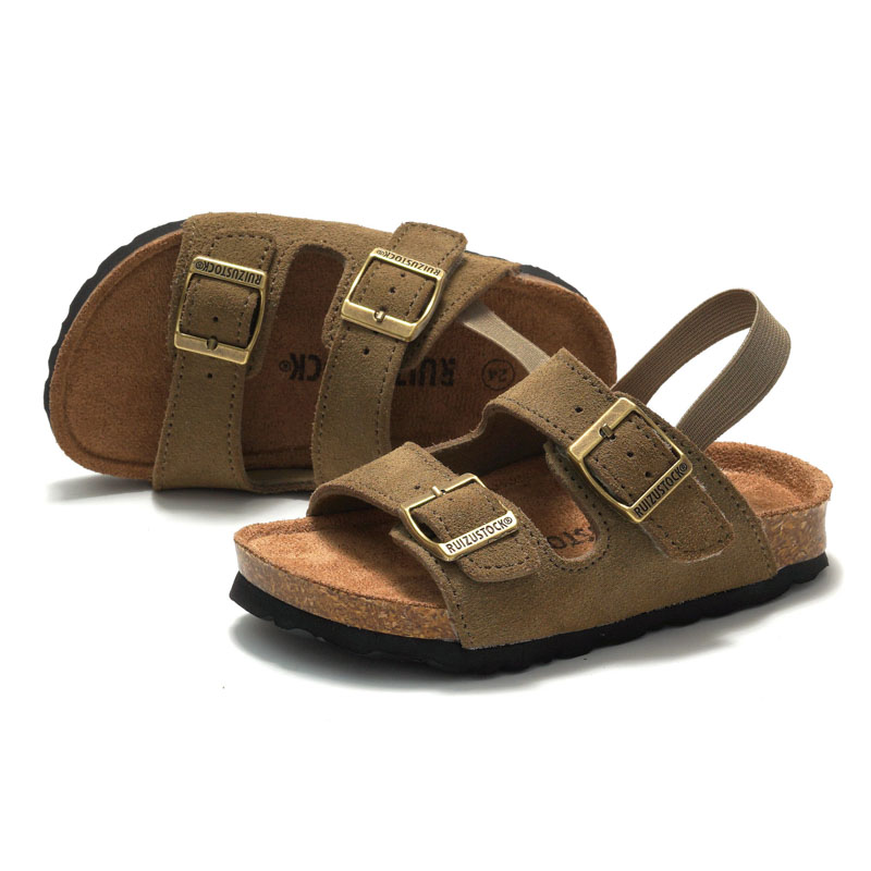 夏季儿童牛皮软木凉鞋