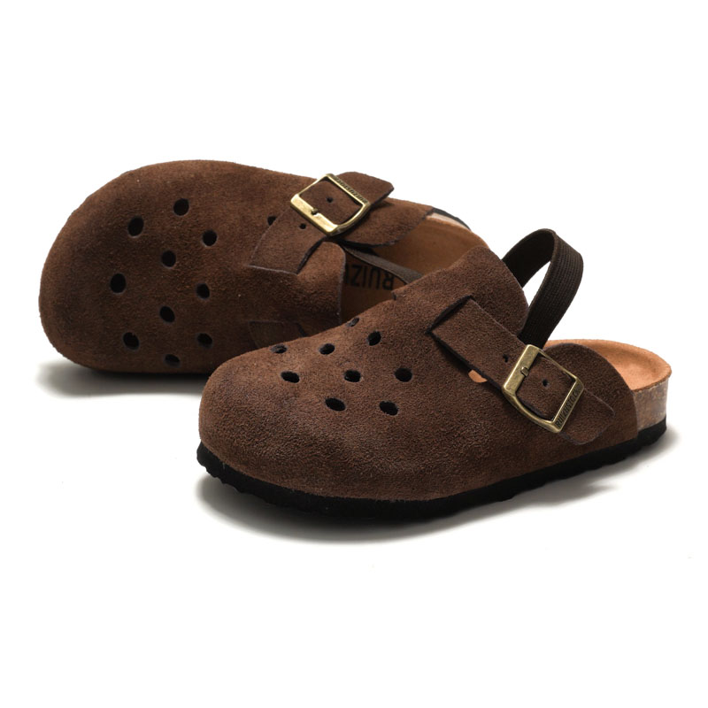 睿足春秋儿童软木鞋打孔透气凉鞋