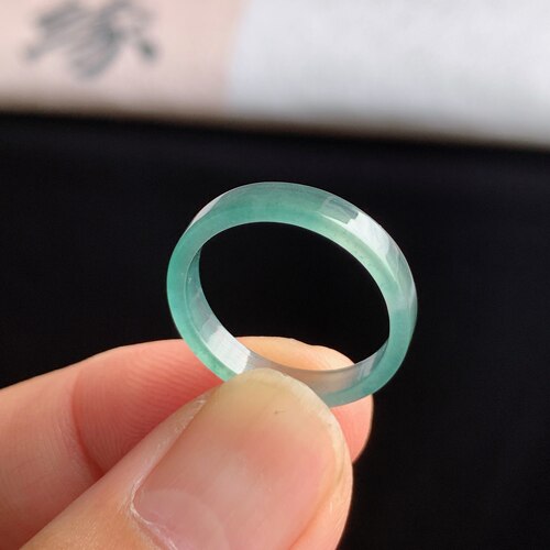 天然A货冰种14号天空蓝方戒