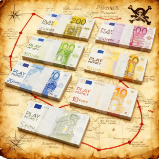 万圣节氛围道具装饰仿真纸币筹码币海盗游戏假钱币200面值额5钞票