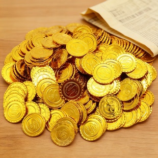 探险海盗金币儿童玩具仿真塑料宝藏硬币活动抽奖道具派对装 饰摆件