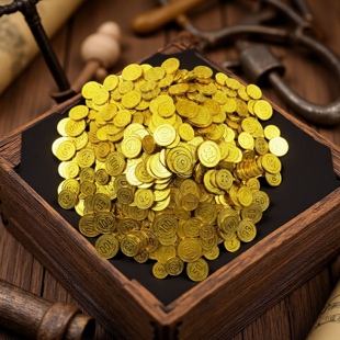 儿童玩具寻宝游戏玩具万圣节海盗仿真塑料金银铜币筹码舞台装饰品