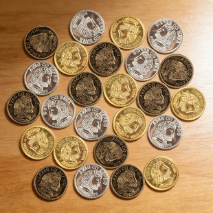 万圣节橱窗装 饰海盗金币寻宝藏游戏道具币儿童玩具早教中心奖励品