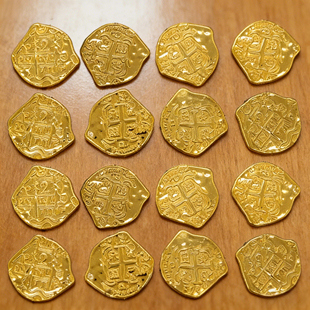 儿童海盗玩具圣诞节派对抽奖小礼品角色扮演宝藏塑料钱币金币道具