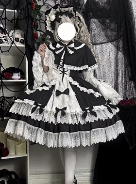 doll感古早风lolita连衣裙优雅jSK披肩斗篷甜美可爱套装洛丽塔