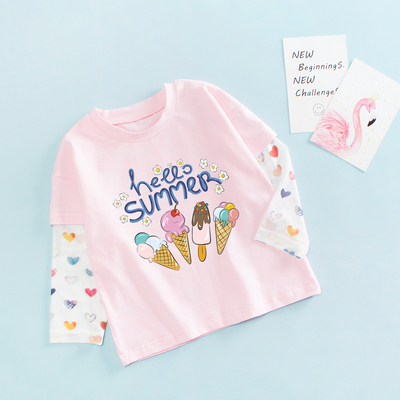 女童韩版长袖防晒衫夏假两件T恤