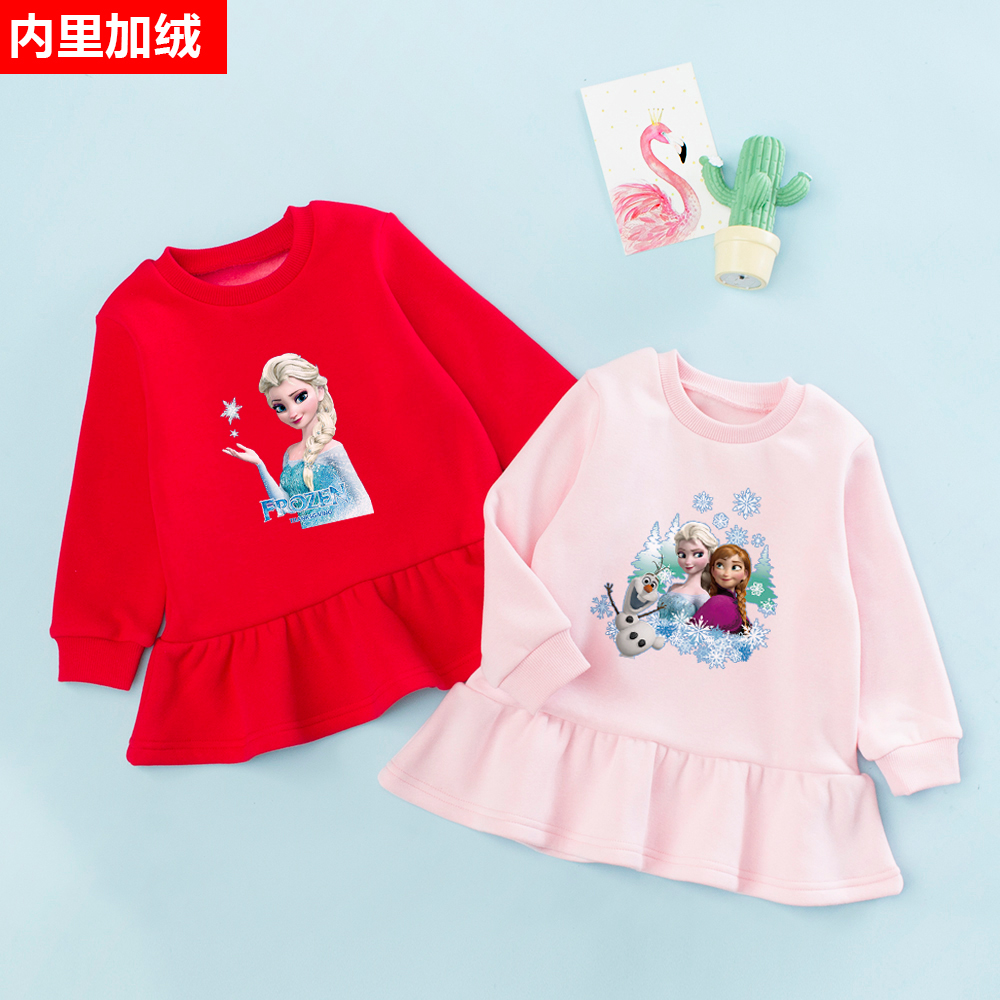 女童加绒卫衣裙韩版时髦小裙子