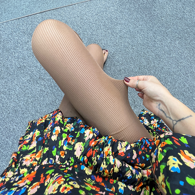网纱打底裤女外穿黑纱裤2025夏季薄款弹力咖啡色九分裤子Leggings