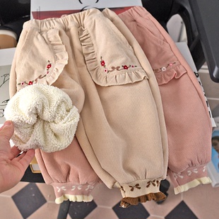 女童冬装裤子加绒加厚儿童宝宝保暖休闲灯笼裤洋气潮冬季婴儿长裤