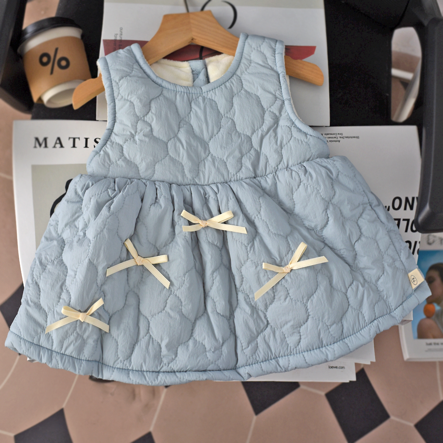 女童连衣裙秋冬季韩版儿童加厚婴儿背心裙洋气保暖冬装女宝宝裙子