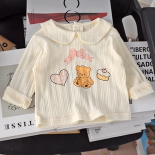 婴儿打底衫 女童长袖 女宝宝上衣甜美t时髦春季 洋气2026新款 T恤薄款