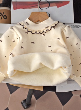 宝宝打底衫加绒秋冬款2025新款女童内搭上衣保暖t冬装加厚婴儿T恤