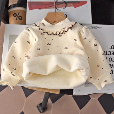 小女孩半高领加绒公主打底衫