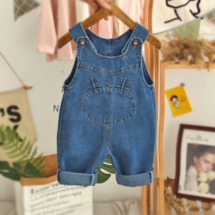 宝宝背带裤男童女童牛仔裤2026新款休闲宽松春装炸街洋气儿童裤子