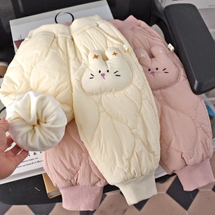 加绒加厚女童棉裤 儿童休闲长裤 子外穿一条过冬女婴儿冬季 女宝宝裤