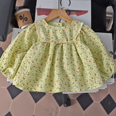 长袖 女童衬衫 儿童宝宝娃娃衫 洋气春秋款 公主时髦上衣婴儿衬衣 韩版