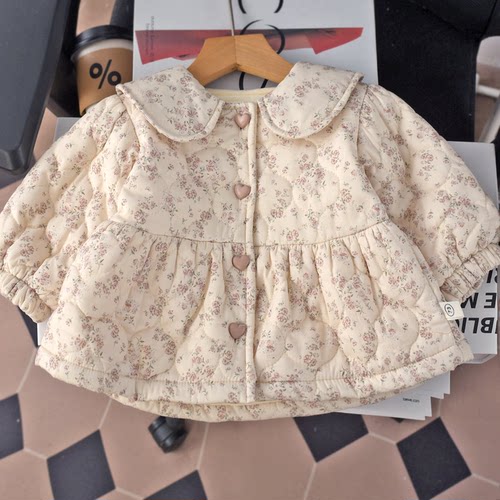 小女孩甜美韩版加绒保暖棉衣