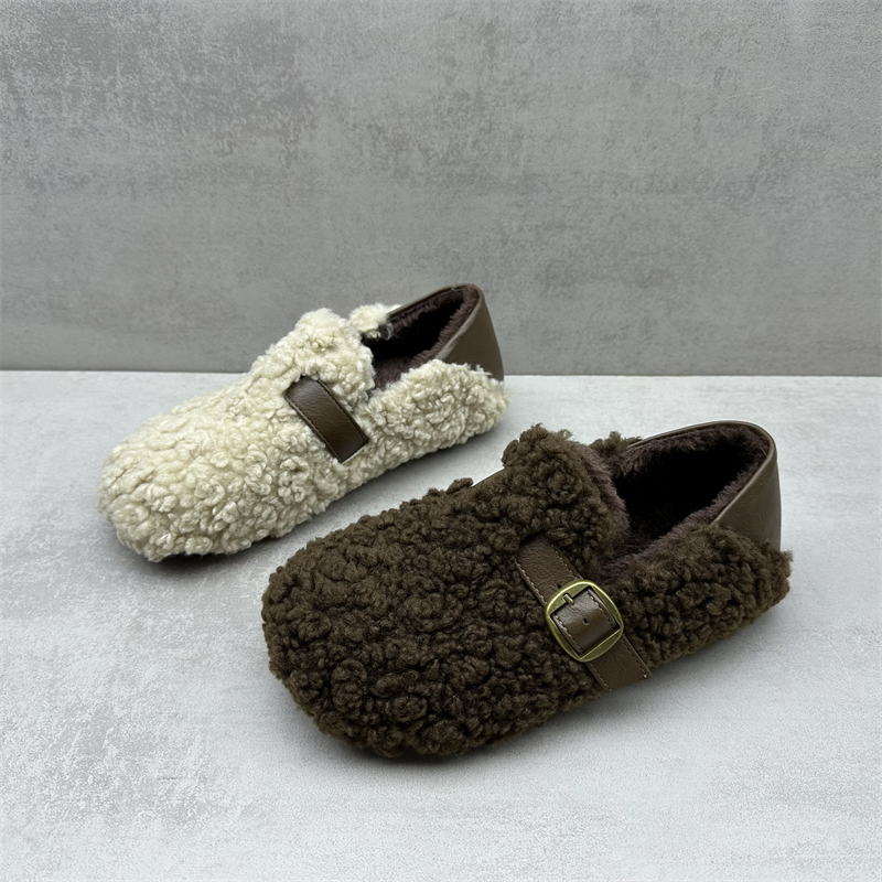 断码处理舒适外穿加绒保暖毛毛鞋