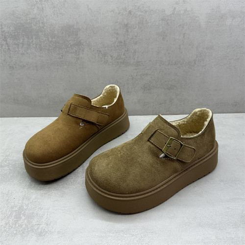 断码女款加绒厚底一脚蹬勃肯鞋女