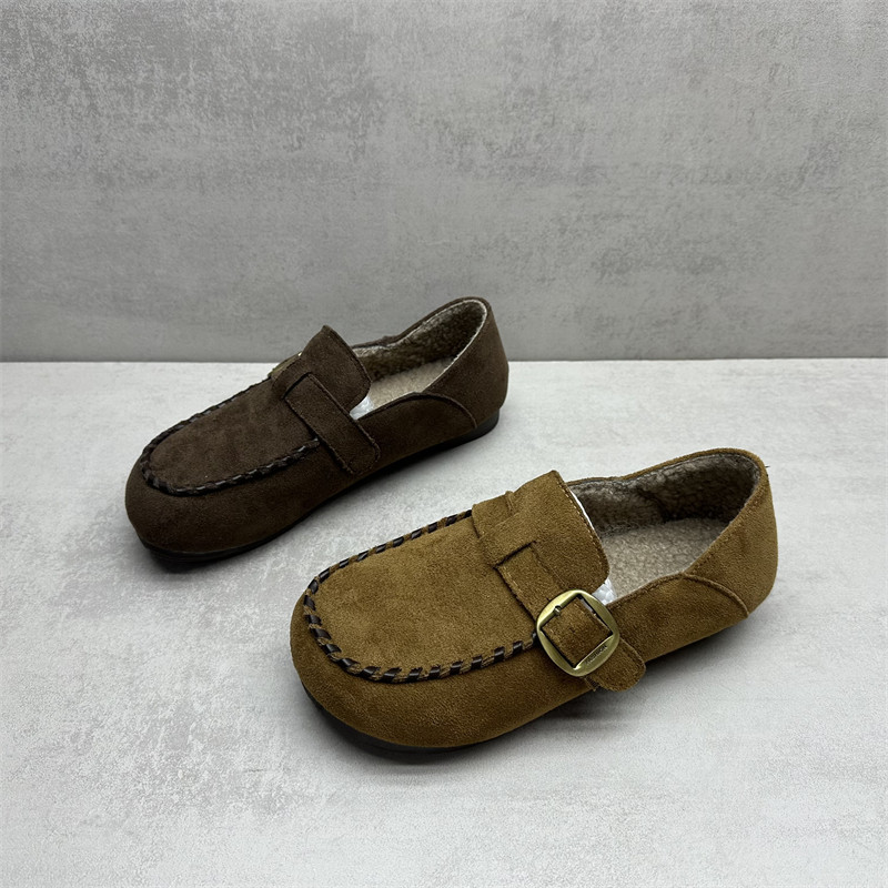 断码处理2025冬季新款女鞋英伦百搭舒适软底圆头懒人鞋加绒豆豆鞋