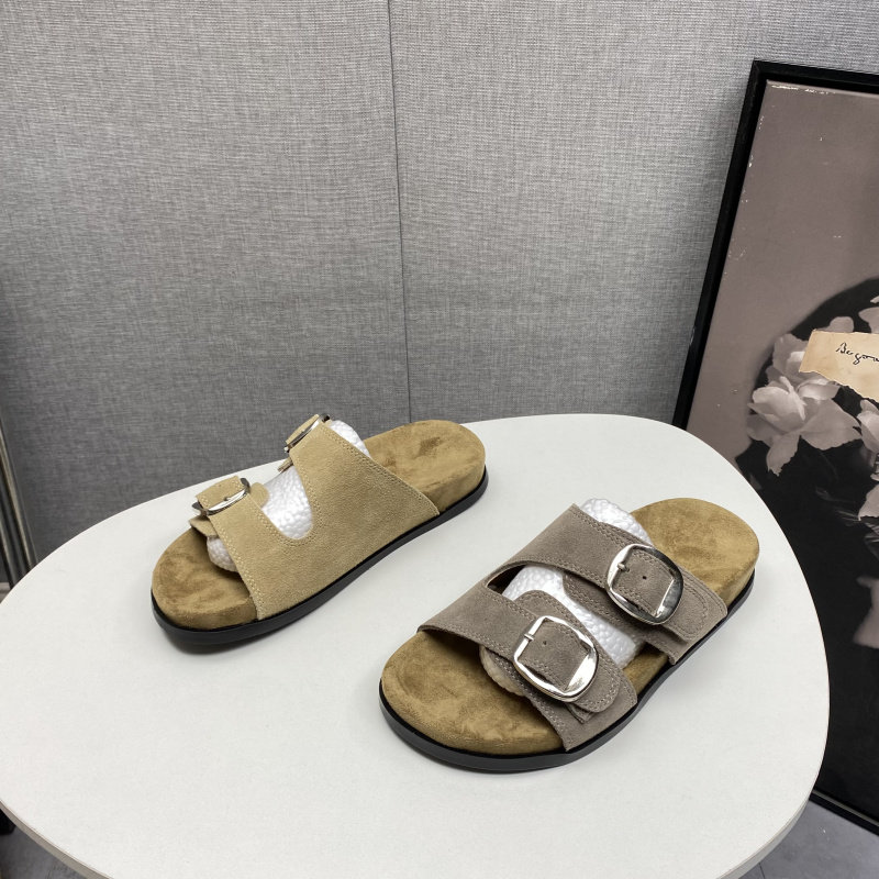 夏季新款磨砂皮平底舒适一字拖女